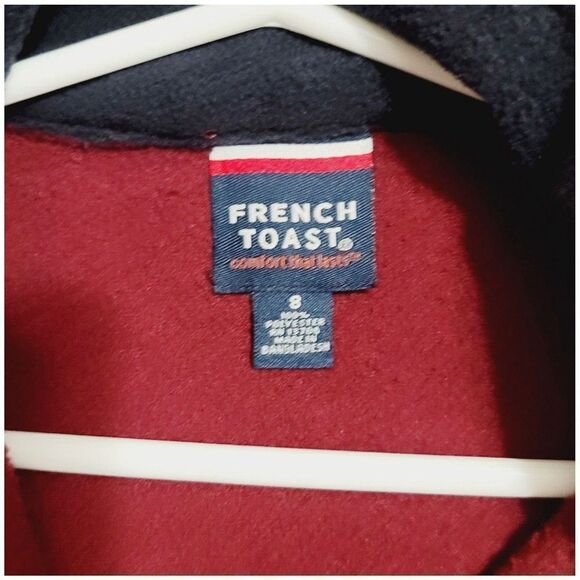 French Toast 1/4 Zip Front Fleece Sweatshirt Red Size M 8 - Picture 2 of 3